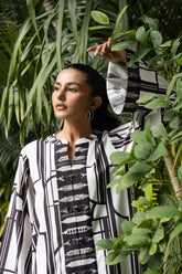 Shehrnaz - Noor - SHK-1432 - Black / White - Crepe Georgette - 2 Piece